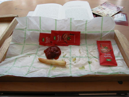 Two packets of ketchup